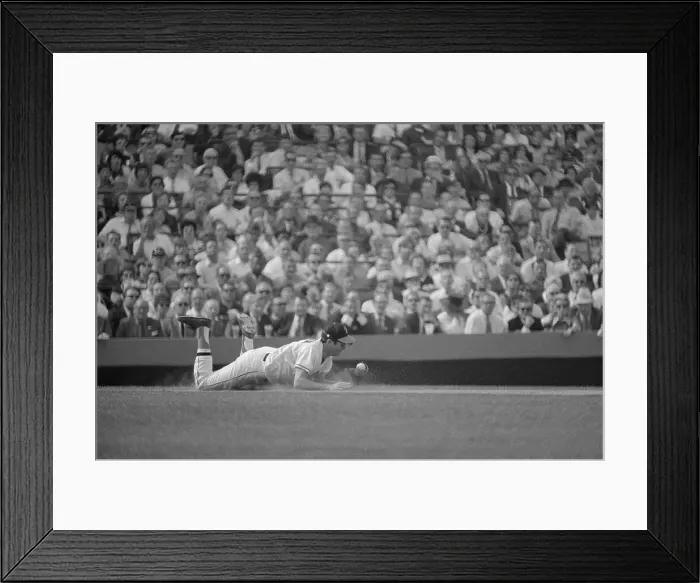 Framed Print : Brooks Robinson Down for Catch Framed Print : Brooks Robinson Down for Catch