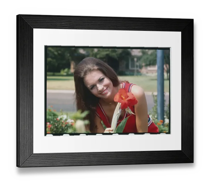 Framed Print : Phyllis George Holding a Flower Framed Print : Phyllis George Holding a Flower