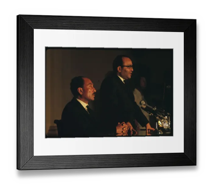 Framed Print : Anwar Sadat with Labib Shukair