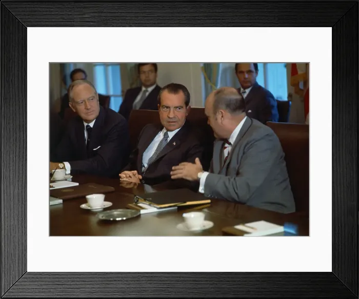 Framed Print : President Nixon Conferring with Cabinet Members Framed Print : President Nixon Conferring with Cabinet Members