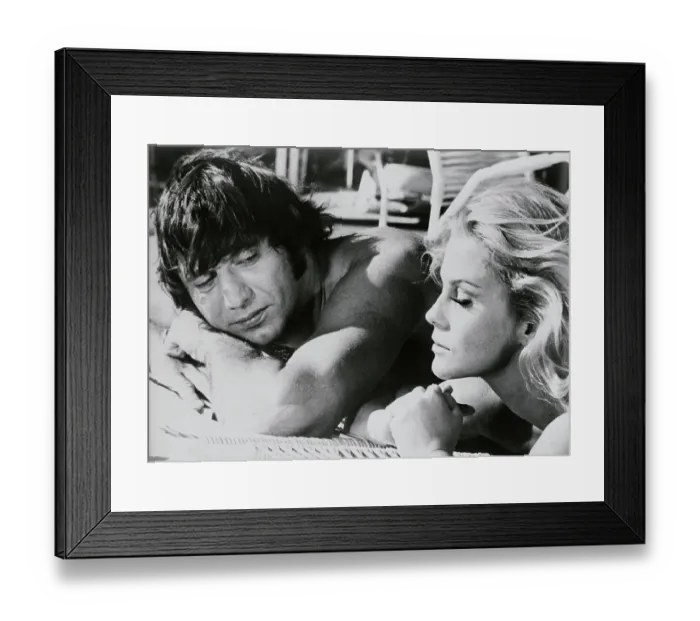 Framed Print : Ann-Margret Kneeling Next to Joe Namath Lying on His Stomach Framed Print : Ann-Margret Kneeling Next to Joe Namath Lying on His Stomach