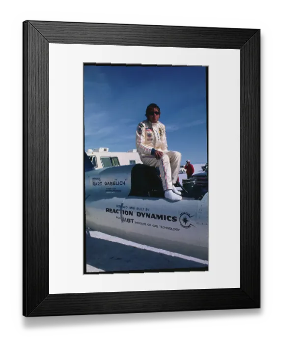 Framed Print : Gary Gabelich atop His Racer Framed Print : Gary Gabelich atop His Racer