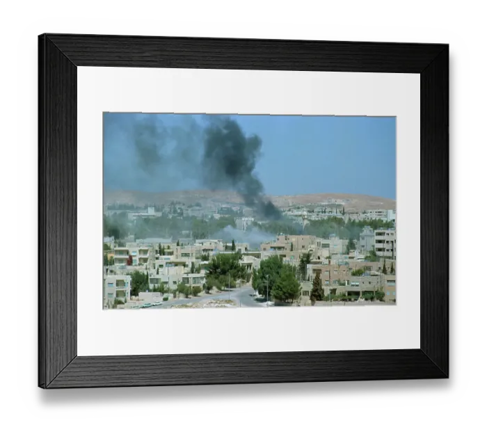 Framed Print : Smoke Billowing from Amman, Jordan Framed Print : Smoke Billowing from Amman, Jordan