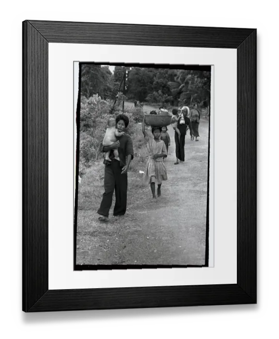 Framed Print : Refugee Family Leaving Battle Area Framed Print : Refugee Family Leaving Battle Area