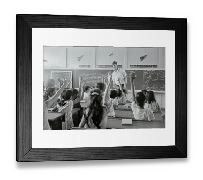 Framed Print : Peace Corps Teacher with His Philippine Classroom Framed Print : Peace Corps Teacher with His Philippine Classroom