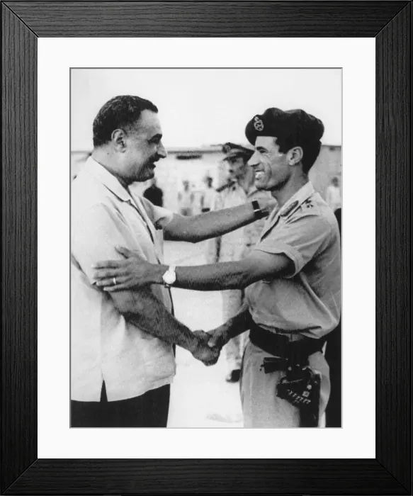 Framed Print : Gamal Abdel Nasser and Muammar al-Qaddafi Framed Print : Gamal Abdel Nasser and Muammar al-Qaddafi
