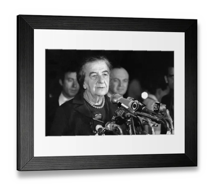 Framed Print : Golda Meir Speaks at Press Conference Framed Print : Golda Meir Speaks at Press Conference