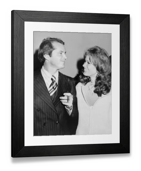 Framed Print : Actor Jack Nicholson with Cigar Alongside Actress Karen Black Framed Print : Actor Jack Nicholson with Cigar Alongside Actress Karen Black