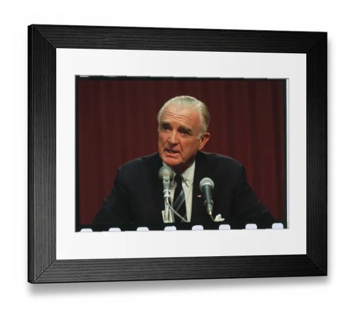 Framed Print : Senator Stuart Symington at Microphones