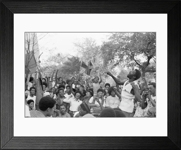 Framed Print : Man Addressing Crowd Framed Print : Man Addressing Crowd