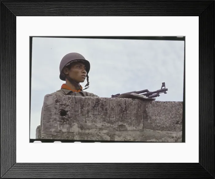 Framed Print : Cambodian Soldier Watching Guard Framed Print : Cambodian Soldier Watching Guard
