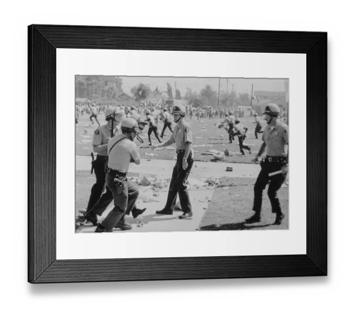 Framed Print : Police on Riotous Scene Framed Print : Police on Riotous Scene