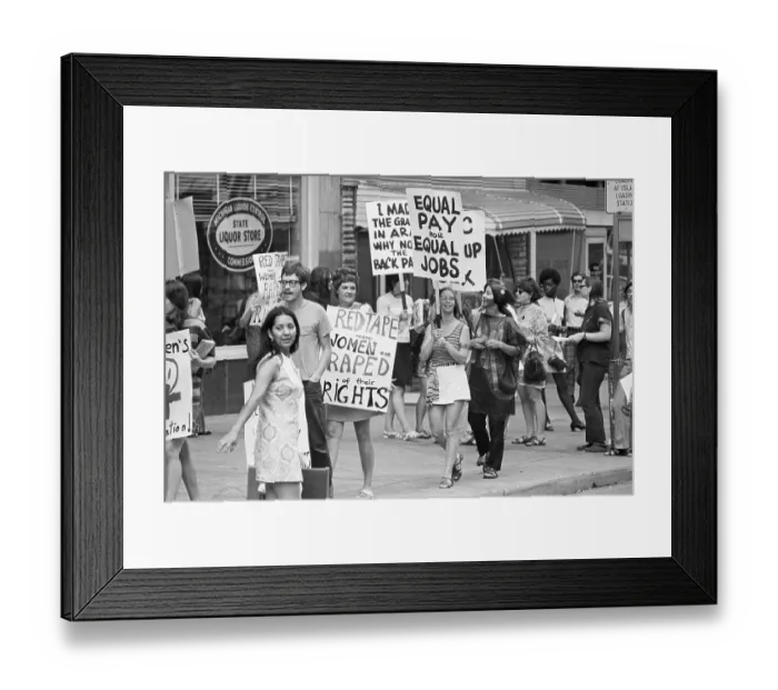 Framed Print : Woman with Women's Rights Sign on Street Framed Print : Woman with Women's Rights Sign on Street