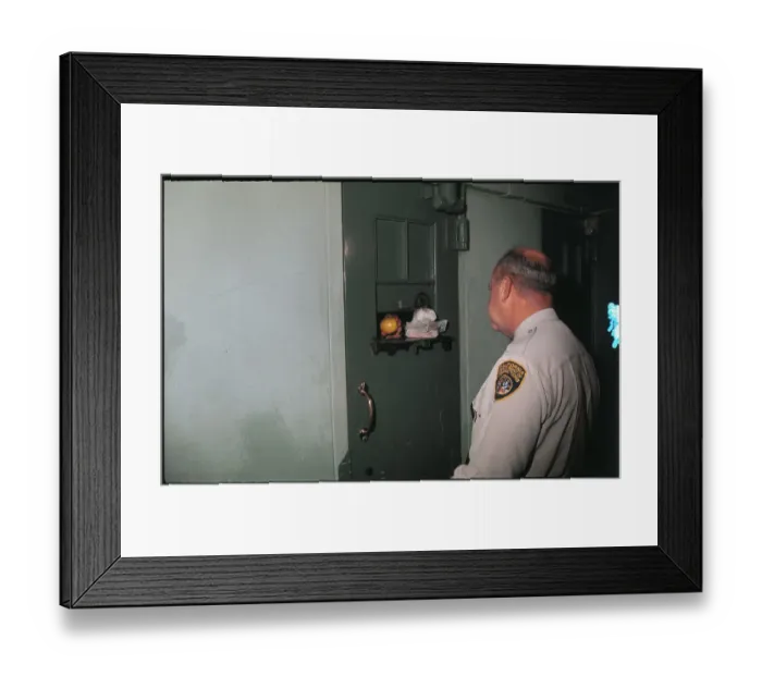 Framed Print : Prison Guard at Cell Door Framed Print : Prison Guard at Cell Door