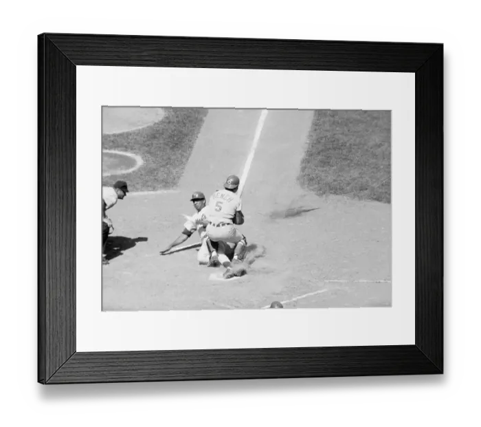 Framed Print : Tommie Agee Sliding Into Home Plate Framed Print : Tommie Agee Sliding Into Home Plate