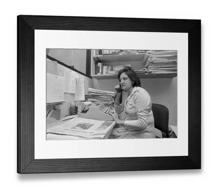 Framed Print : Helen Thomas Talking on Telephone Framed Print : Helen Thomas Talking on Telephone