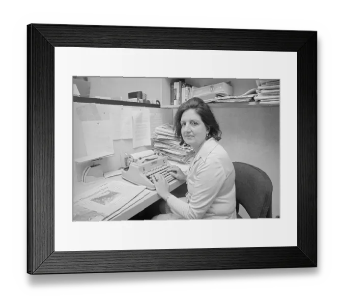 Framed Print : Helen Thomas Sitting at Her Typewriter Framed Print : Helen Thomas Sitting at Her Typewriter