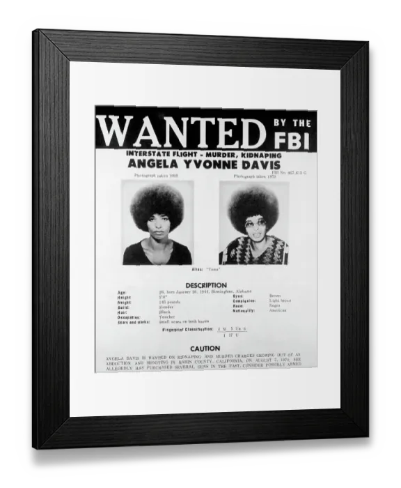 Framed Print : FBI Poster of Communist Activist Angela Davis Framed Print : FBI Poster of Communist Activist Angela Davis