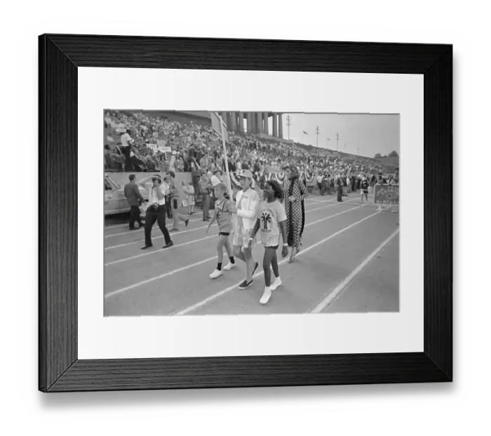 Framed Print : Eunice Kennedy Marching Behind Special Olympic Athletes Framed Print : Eunice Kennedy Marching Behind Special Olympic Athletes
