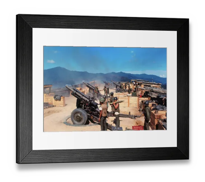 Framed Print : Soldiers Firing Battery Guns Framed Print : Soldiers Firing Battery Guns