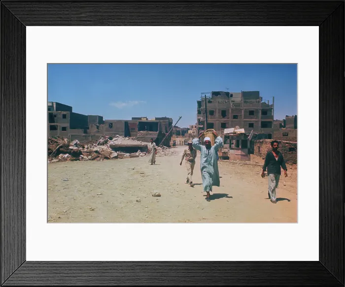 Framed Print : Civilians and Soldiers Walking Along City Street Framed Print : Civilians and Soldiers Walking Along City Street