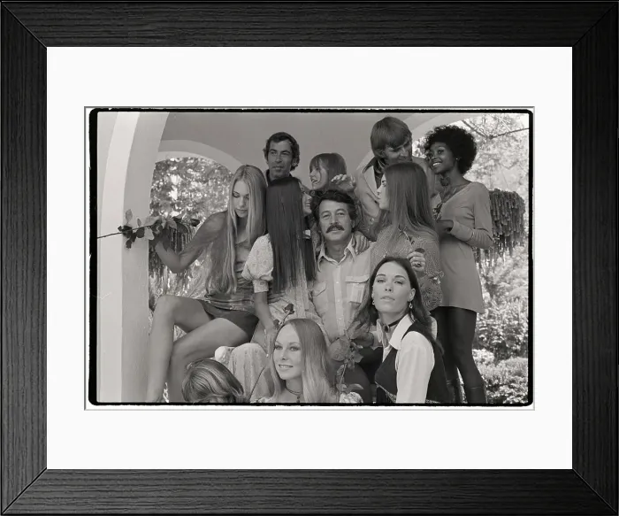 Framed Print : Rock Hudson Is Surrounded By Girls Framed Print : Rock Hudson Is Surrounded By Girls