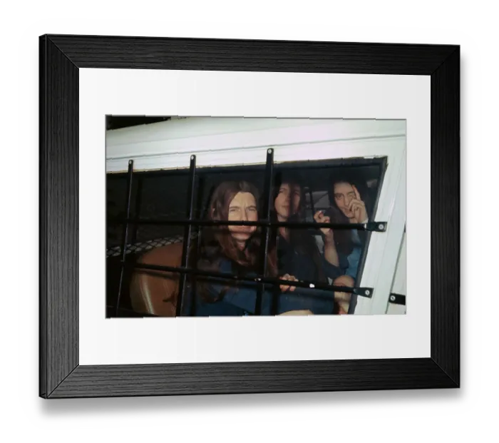 Framed Print : Manson Murder Defendants in Van Framed Print : Manson Murder Defendants in Van