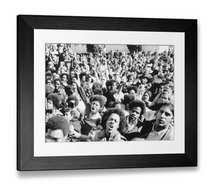 Framed Print : Crowd Cheering in Street Framed Print : Crowd Cheering in Street