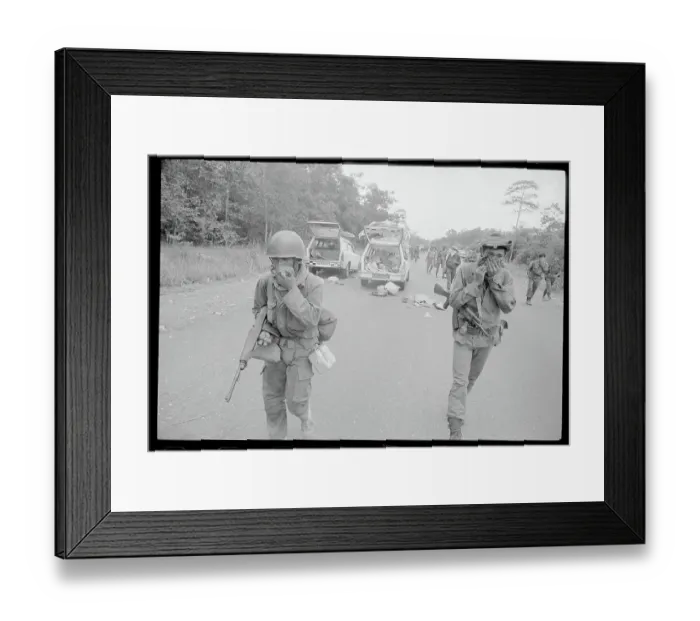 Framed Print : Soldiers Covering Their Faces Framed Print : Soldiers Covering Their Faces