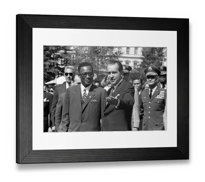 Framed Print : Congo President Mobutu with President Nixon