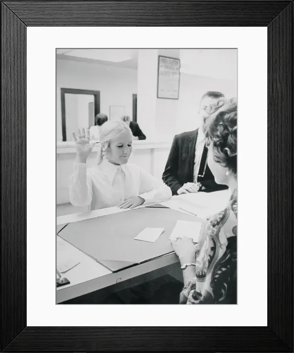 Framed Print : Teenager Taking Oath for Voting Purposes Framed Print : Teenager Taking Oath for Voting Purposes