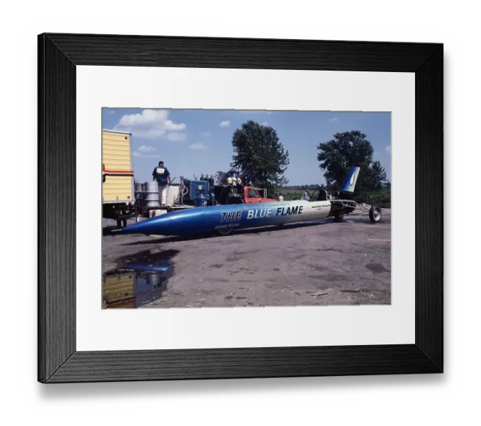 Framed Print : Gary Gabelich Standing by Race Car Framed Print : Gary Gabelich Standing by Race Car