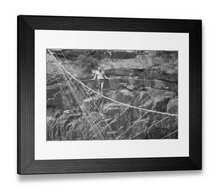 Framed Print : Karl Wallenda Walks Tightrope Framed Print : Karl Wallenda Walks Tightrope