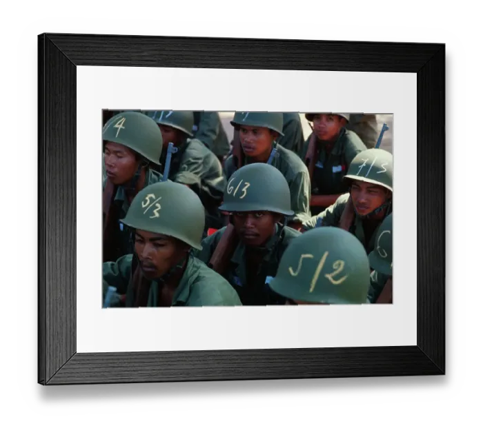 Framed Print : Cambodian Recruits for South Vietnamese Military Training