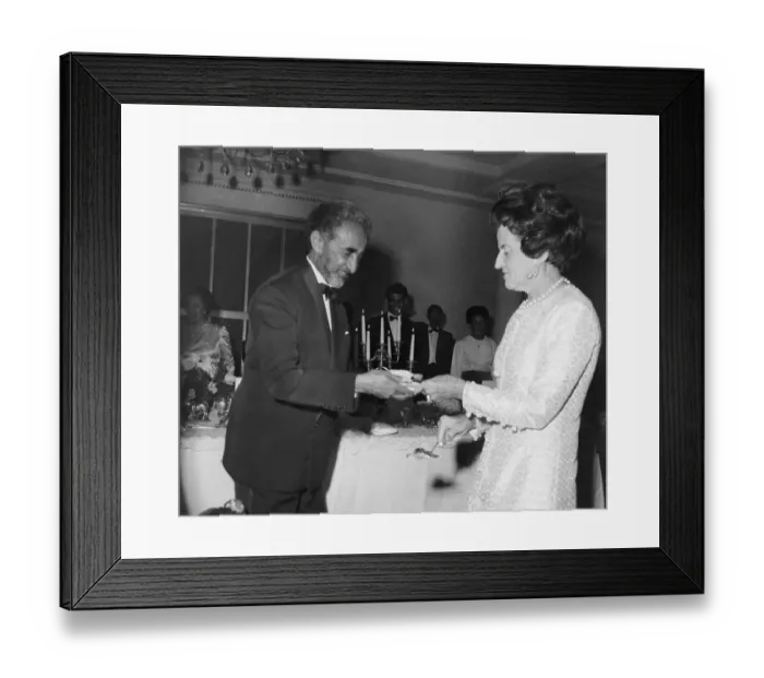 Framed Print : Haile Selassie Talking to Mrs. Rose Kennedy Framed Print : Haile Selassie Talking to Mrs. Rose Kennedy