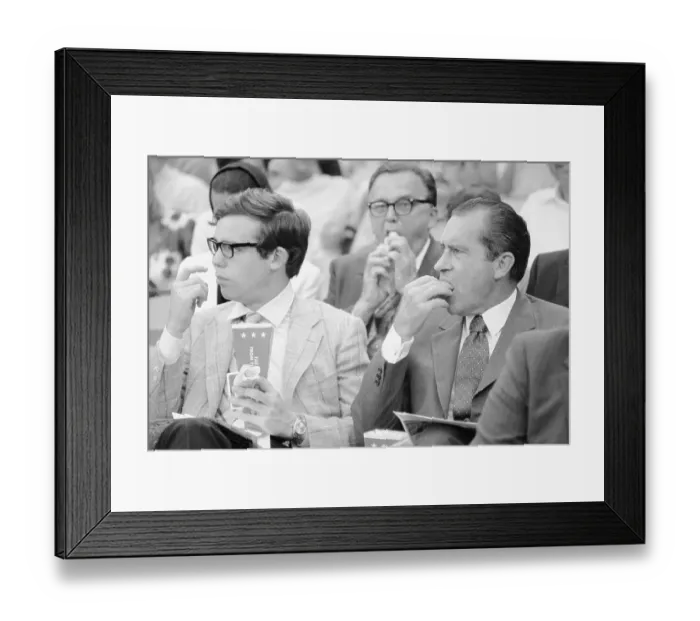 Framed Print : Richard Nixon at Ballgame Framed Print : Richard Nixon at Ballgame