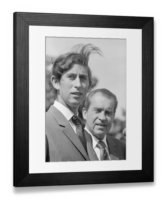 Framed Print : President Richard Nixon and Prince Charles as the Later Visited America