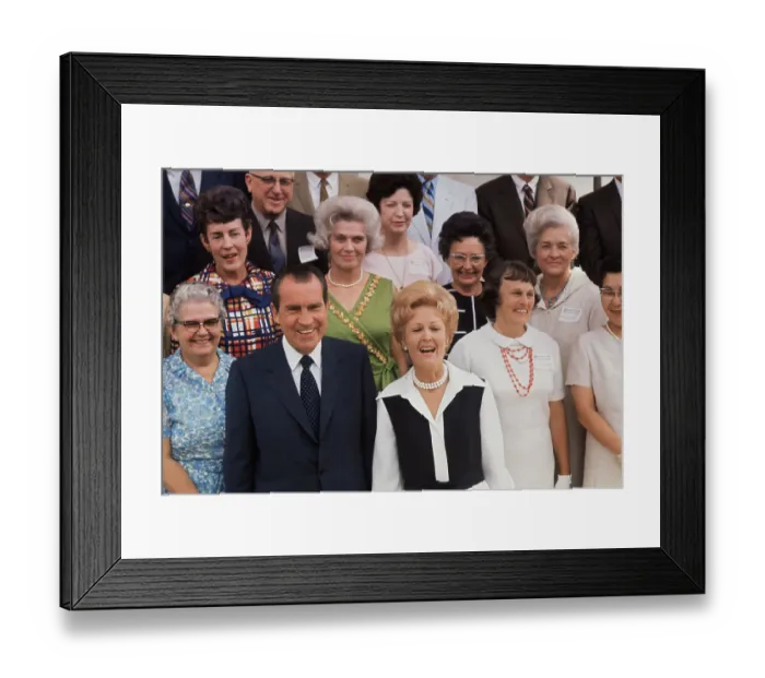 Framed Print : Richard Nixon with Wife and Whittier College Graduates Framed Print : Richard Nixon with Wife and Whittier College Graduates