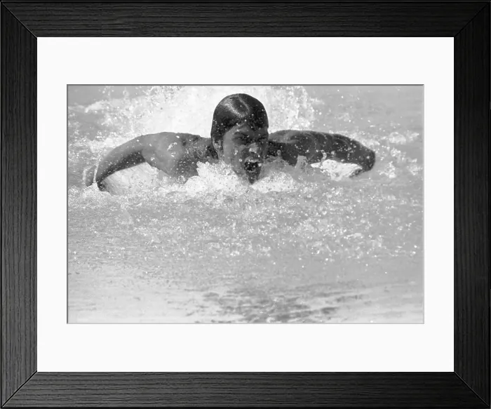Framed Print : Mark Spits in Swimming Action Framed Print : Mark Spits in Swimming Action