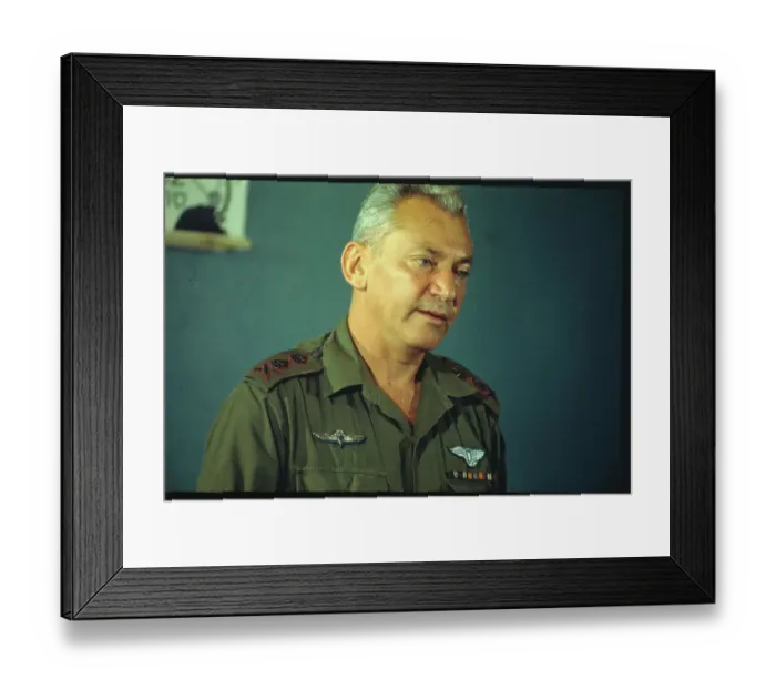 Framed Print : General Haim Bar-Lev Speaking to the Press
