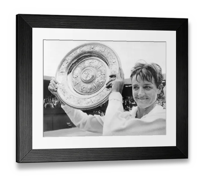 Framed Print : Margaret Court Holding Silver Plate Trophy Framed Print : Margaret Court Holding Silver Plate Trophy