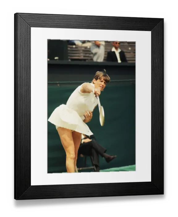 Framed Print : Margaret Court Serving the Ball Framed Print : Margaret Court Serving the Ball