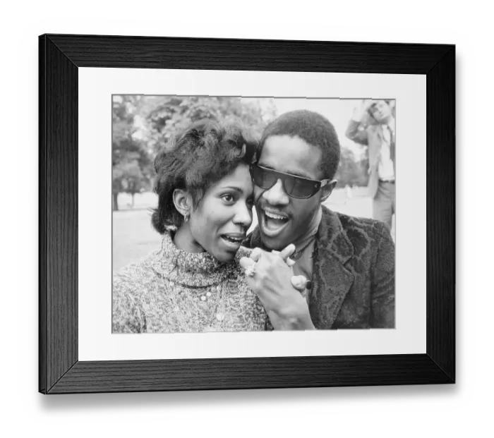 Framed Print : Stevie Wonder and Fiancee Syreeta Wright Framed Print : Stevie Wonder and Fiancee Syreeta Wright
