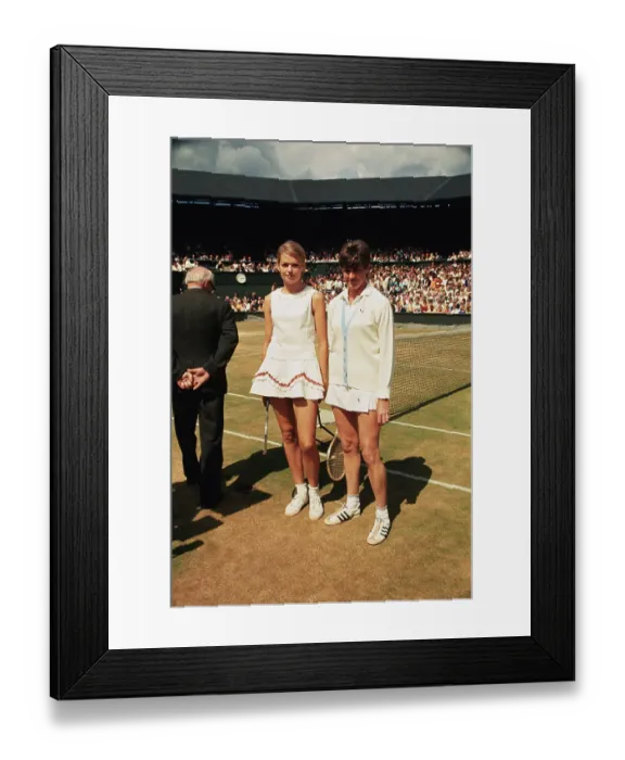 Framed Print : Tennis Players Margaret Court and Helga Niessen Framed Print : Tennis Players Margaret Court and Helga Niessen