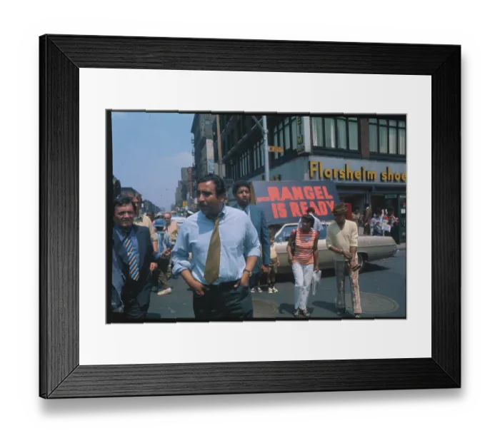 Framed Print : Charles Rangel Walking on Street Framed Print : Charles Rangel Walking on Street