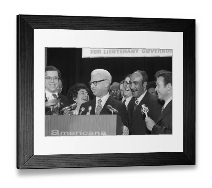 Framed Print : Arthur Goldberg and Basil Paterson campaigning Framed Print : Arthur Goldberg and Basil Paterson campaigning