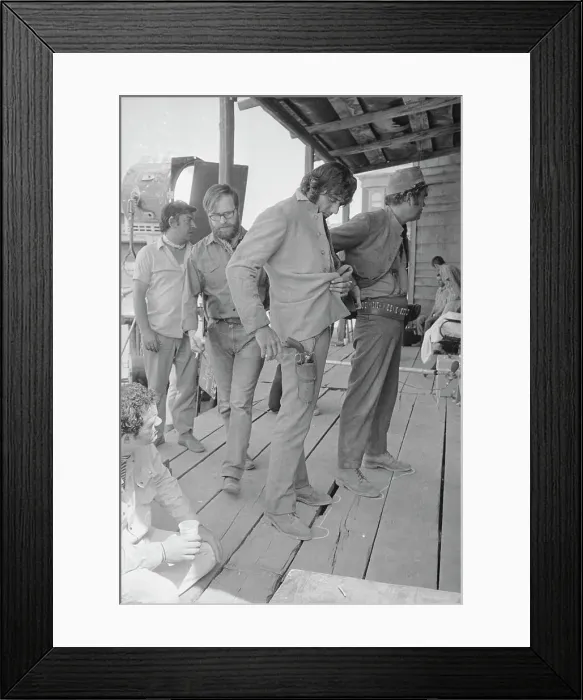 Framed Print : Joe Namath W / Gun On Western Film Set Framed Print : Joe Namath W / Gun On Western Film Set