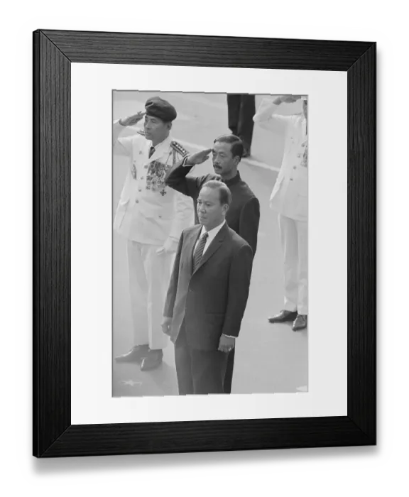 Framed Print : South Vietnam Leaders Saluting Flag at Ceremony Framed Print : South Vietnam Leaders Saluting Flag at Ceremony