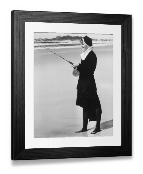 Framed Print : Nun fishing in Brisbane