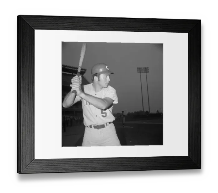 Framed Print : Baseball Player Johnny Bench Batting